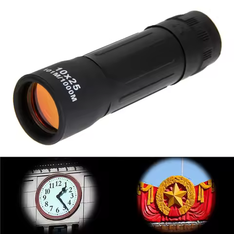 10x25 Outdoor Telescope Night Vision Mini HD Monocular Adjustable Focal Length with Cleaning Cloth f