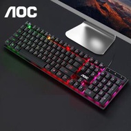 AOC - 機械鍵盤 彩色背光 USB 靜音鍵盤 KB121 (黑色) (1638) [V99]