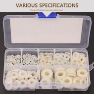 350PCS 364PCS HARD TYPE Nylon Washer Flat Gasket M2 M2.5 M3 M4 M5 M6 M8 White Plastic Sealing O-ring