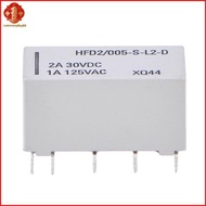 [LSG1] 5V coil bistable latching relay DPDT 30VDC 2A 1A 125VAC HFD2/005-S-L2-D realy [SG]