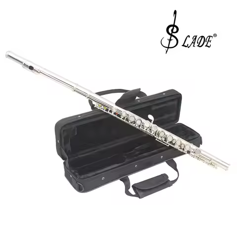 SLADE 16 Closed Open Holes C Key Professional Transverse Flute Concert Musical Instrument with Box C