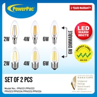 PowerPac 2x LED Candle Light Bulb 2/4/6W E14/E27 WW (PP6021/PP6022/PP6023/PP6024/PP6025/PP6026)