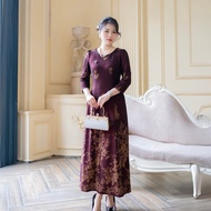 Middle-aged Dress [ Linh Tra ] (VIP 33) Big Size Bright Youthful Colors Elegant Patterns for Work an