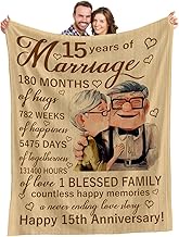 15th Anniversary Blanket Gifts,15th Anniversary Wedding Gift, 15 Years Anniversary for Him Her Gifts