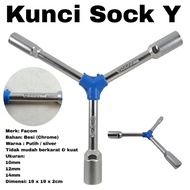 Socket Wrench Y Socket White 10mm 12mm 14mm Chrome Facom