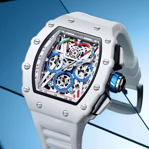 ONOLA Men Hollow out Watch Luminous Calendar Outdoor Sports Quartz Watch Men Military Watch