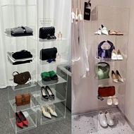 	多功能收納架透明櫃-亞克力置物架服裝店鞋子包包飾品多層透明展示櫃定制 (T8727)