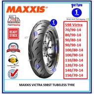 TAYAR MAXXIS VICTRA S98(F1)80/90,90/90,110/80,120/70,140/70, 150/70 X 14'' TUBELESS TYRE(100%ORIGINAL)[SCOOTER NVX155 ]