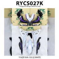 Cover Set Rapido Y16ZR Yamaha VVA-155 (2) Grey White Silver Y16 Accessories Motor Coverset Y16 Kelab