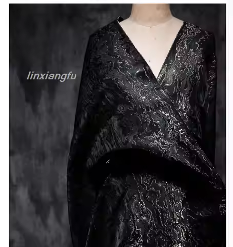 Double-sided lava rock fabric,Chinese style vest jacket fabric, Hanfu jacquard fabric,designer fabri