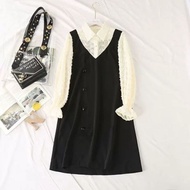 Large Size Women Slim Two Piece Set Fashion Dress Strap Plus Size 2 Pieces Dress