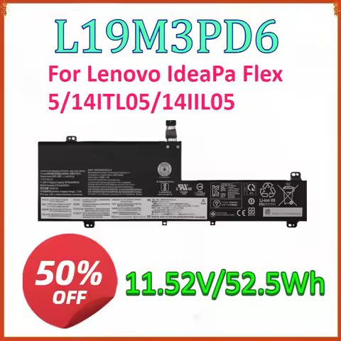 New 11.52V 4570mAh Laptop Battery L19M3PD6 For Lenovo IdeaPad Flex 5 15 14 AMD L19C3PD6 L19D3PD6 L19