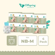 Offspring FeatherAir Premium Baby Diapers Tape NB396/S336/M288 [6 Packs]