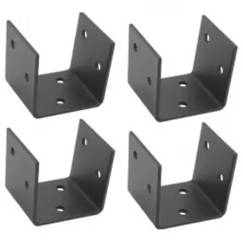 4PCS Black Metal U Bracket Wind Resistant Tie for 2x4 2x6 Lumber Ceiling Joist DIY Structure