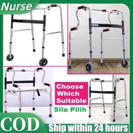 【NURSE】Walking Aid with Wheel,S type Walking Aids,4legs Walking Aid,Full Support WalkingAid,Tongkat 