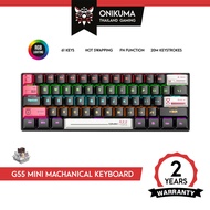 Onikuma G55 Mini Mechanical Gaming Keyboard 61 Key Small RGB Lights