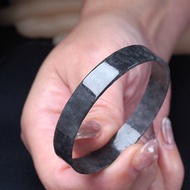 冰種烏雞翡翠角鐲手鐲 | 17圍 | 天然緬甸玉翡翠A貨 | 送禮