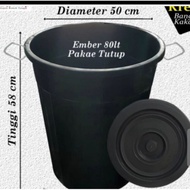 Ember plastik besar jumbo 80 liter/ember tutup besar/ember bak air kamar mandi/free gayung
