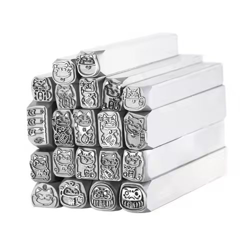 Jewellery Steel Stamp Maneki-neko Gold and Silver Jewellery Engraving Moulds Bracelet and Necklace P