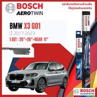ใบปัดน้ำฝน คู่หน้า หลัง ขนาด 20+26 Fit OE 11 Ulock BMW X3 G01 year 2017-2023 BOSCH AEROTWIN OE