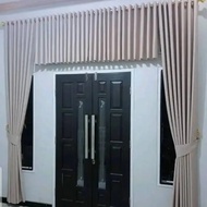 Satu Paket Gorden Jendela Korden Poni Rempel Pintu Utama Ruang Tamu D422A