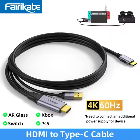 HDMI-compatible to C Type Cable 4K60Hz 2M Adapter For PS5 Switch Steam Xbox to Xreal Air Nreal Air P