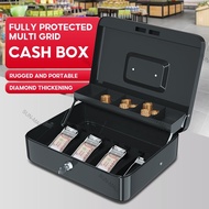 Portable Cash Box Handheld Compartment Tray Cash Lockable Security Cashier Drawer With Lock Black Sa