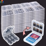 8 In 1 Transparent Plastic Micro SD TF SDHC MS Memory Card Storage Box Mini Portable Cards Case Home Office Travel Supplies