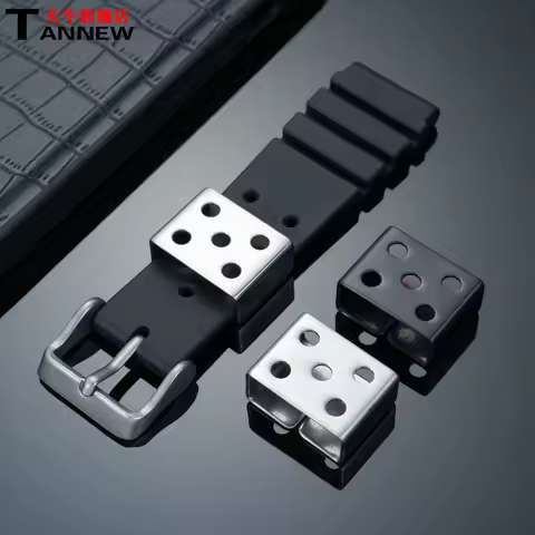 20mm Stainless Steel Movable Holder Loop Accessories for Seiko SKX Diver Silicone rubber Watchband K