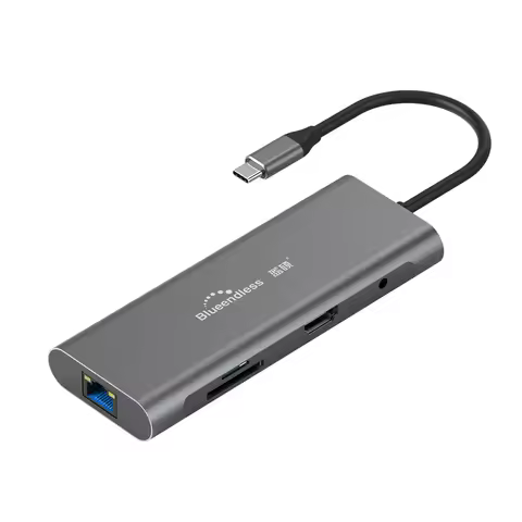 Blueendless Usb C Hub Adapter 9 in 1 Docking Station,1000Mbps Ethernet Lan Port, 3.5Mm Aux, 3X Usb 3