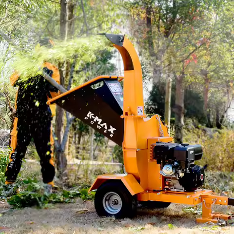 Customized Heavy Duty Wood Chipper Machine, Electric or Gas Tree Branch Shredder and Mulcher for Gar