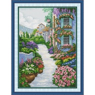 Joy Sunday Stamped Cross Stitch Ktis DMC Threads Chinese Cross Stitch Set DIY Needlework Embroidery Kit-Flower Path