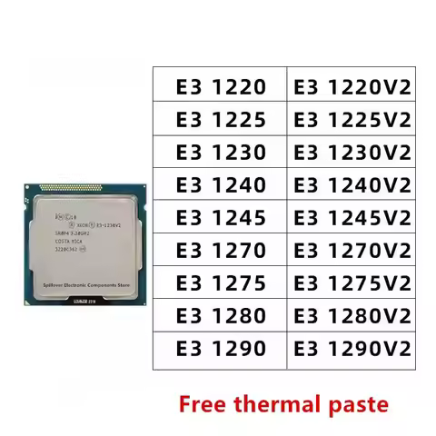 E3-1220V2 1225V2 1230V2 E3 1240V2 1245 1270 1275 1245 1270V2 1275 1220LV2 1265 1280 1290 E3-1265L CP