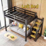 loft bed queen katil durable Save space Staircase bed