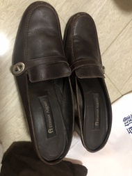 Etienne Aigner Brown Leather Mules