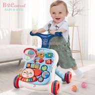 2 in 1 Baby Walker Music & Toy Push Walker Early Learning Toddler Walk Assistance Education Learning