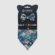 ENVY COLLECTION 貓頸圈 芭蕉葉情迷三件組 調節式 領結 領巾