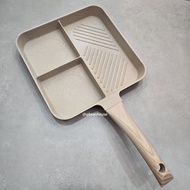 Pero Brunch Pan 3 Divided Cookware 3in1 Biogranite Non Stick - Alat Panggang 3 Sekat Anti Lengket