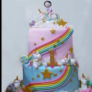 kue ulang tahun 2 tingkat / custom /frozen /unicorn