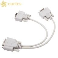 CURTES VGA Adapter, Male To 2 Female 25cm Length SVGA Adapter, Display Adapter 15 PIN Dual Port Spli