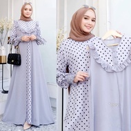 Gamis 2 In 1 Kekinian Model KIMIKO SET CERUTY BABYDOL ( DAPAT INER + OUTER PISAH / BUSUI ) LD 100 CM