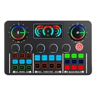 []-Professional Podcast Microphone Sound Card for PC Smartphone Laptop Computer Vlog Recording Live 