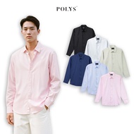 POLYS men's long-sleeved shirt. Breathable Oxford Fabric, 6 Youthful Colors. LONG SLEEVE OXFORD Men'