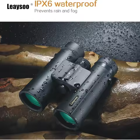 LEAYSOO 8X26/10X26/8X42/10X42 Compact Binoculars IPX6 Waterproof Portable Telescope for Adults for B