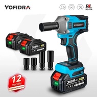 Yofidra 1000N.m Brushless Electric Wrench 1/2 Inch Cordless High Torque Car Driver Impact Power Tools For Makita 18V Battery