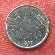 Koin Brasil 5-10-25-50 Centavos Brazil Souvenir Mahar Koleksi Uang Logam Coin lama kuno Jadul Asing