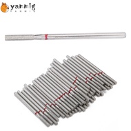 YANMIG 50pcs Nail Grinding Heads, F-3.3mm Cuticle Clean Flat Head Nail Drill Bits, Practical F2-2.35