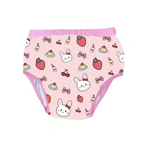 ABDL Adult Baby Diaper Brief With Padding Inside Cartoon Pattern Training Pant Washable Diaper Panti
