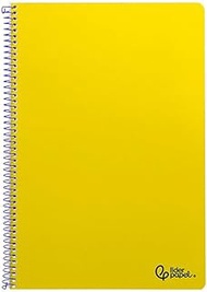 Liderpapel Spiral Bound Notebook A4 Soft Cover 80 h 75 g Squared 4 mm Margin Yellow
