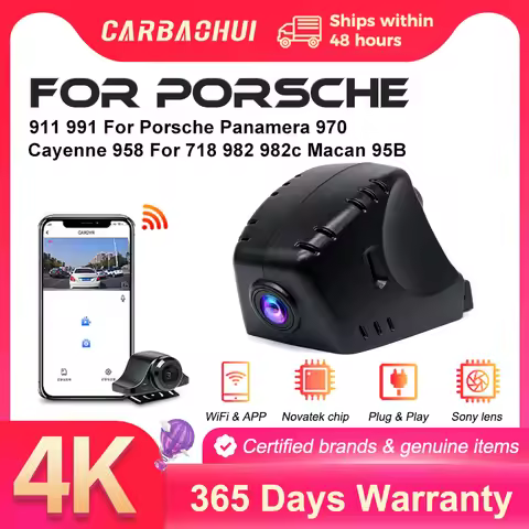 UHD 2160P Dash Cam Camera Car DVR For Porsche 911 991 For Porsche Panamera 970 Cayenne 958 For Porsc
